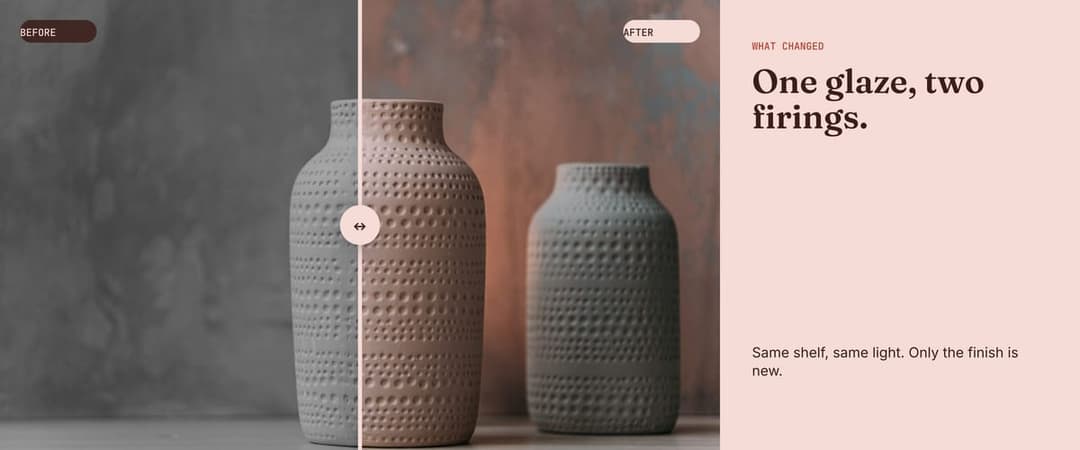 Before and after seamless Instagram carousel template, Blush colours with Serif type
