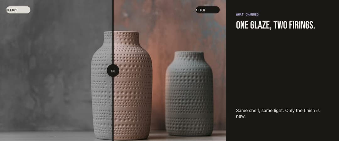 Before and after seamless Instagram carousel template, Ink colours with Condensed type