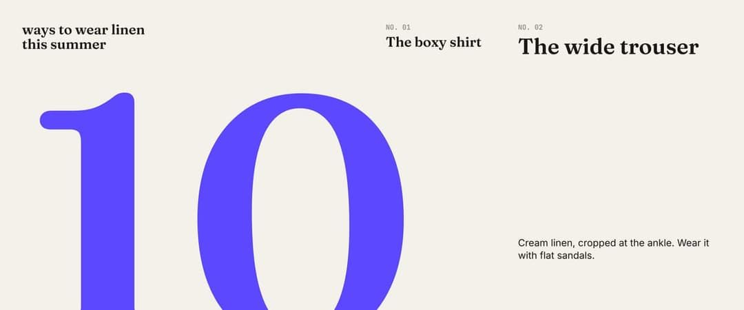 Big number seamless Instagram carousel template, Cream colours with Serif type