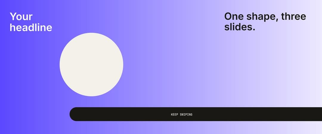 Ribbon seamless Instagram carousel template, Cream colours with Sans type