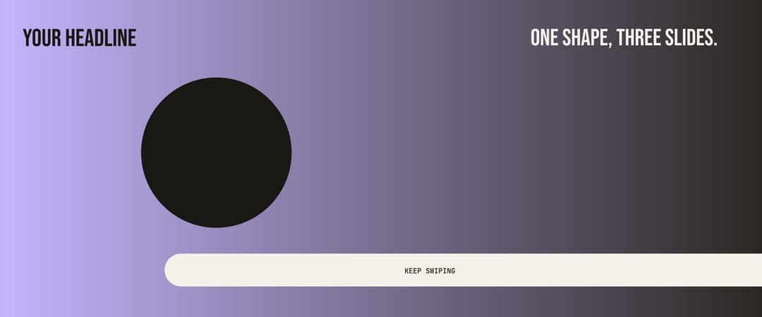 Ribbon seamless Instagram carousel template, Ink colours with Condensed type